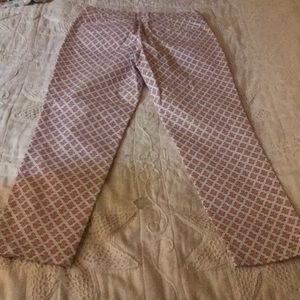 Gap Woman’s white with pink flower pattern Khakis
